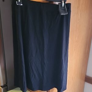 Eileen Fisher Classic Black Slip On Midi Skirt Small